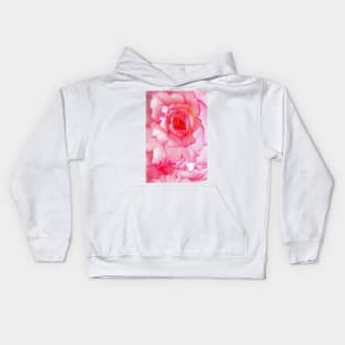 Pink and White Rose Kids Hoodie